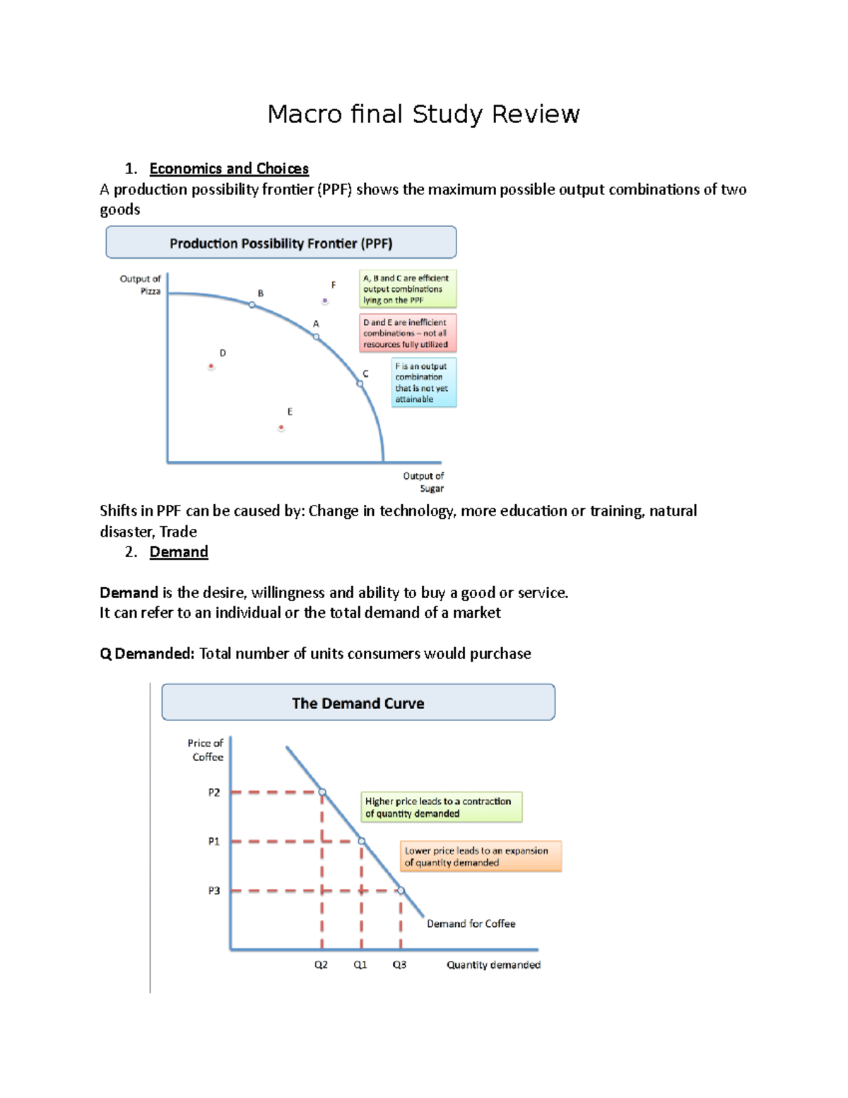 Macro final Study Review - Macro final Study Review Economics and ...