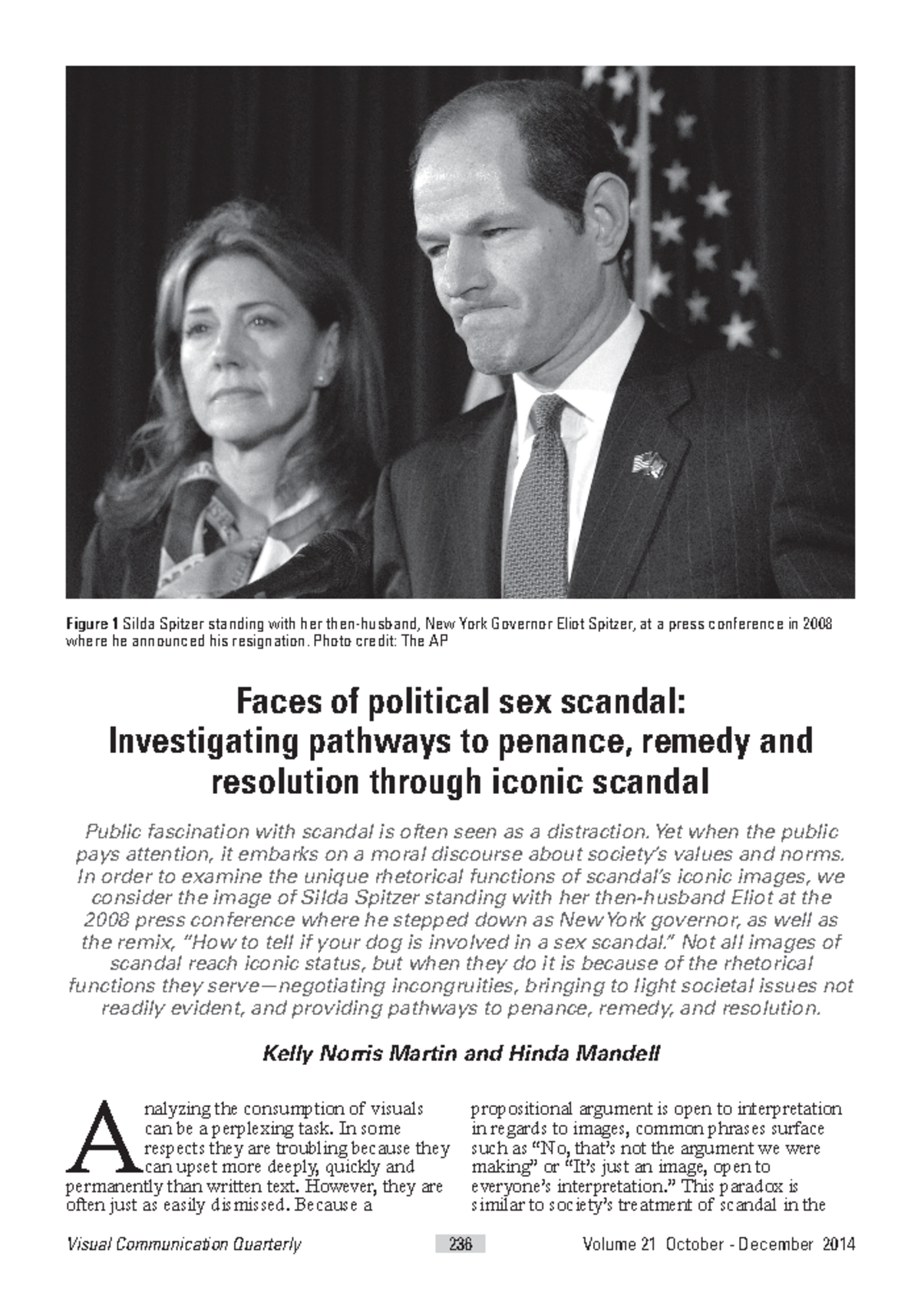 Faces Of Political Sex Scandals Visual Communication Quarterly Volume