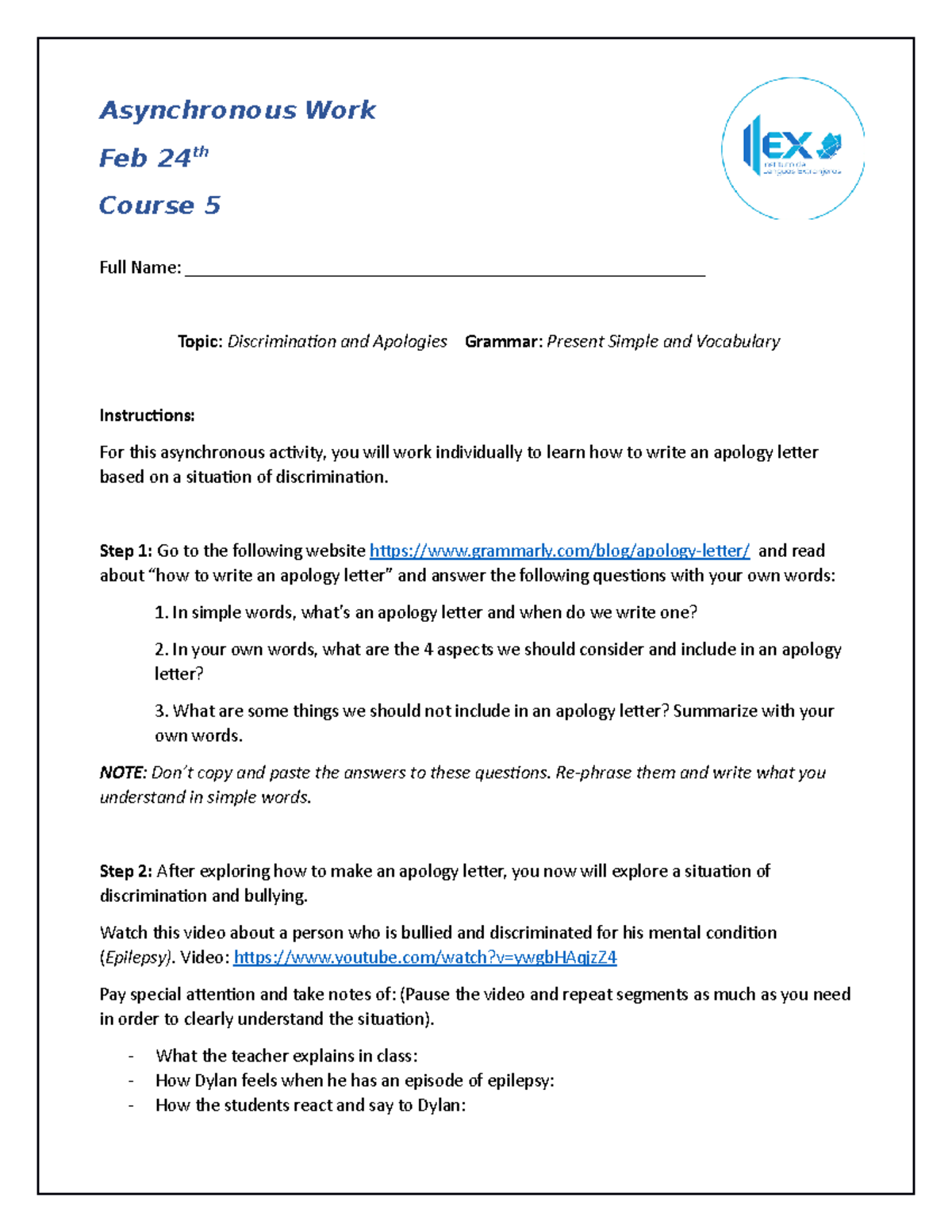 Fernando Mesa - Asynchronous Work - Written Apology - Course 5 ...