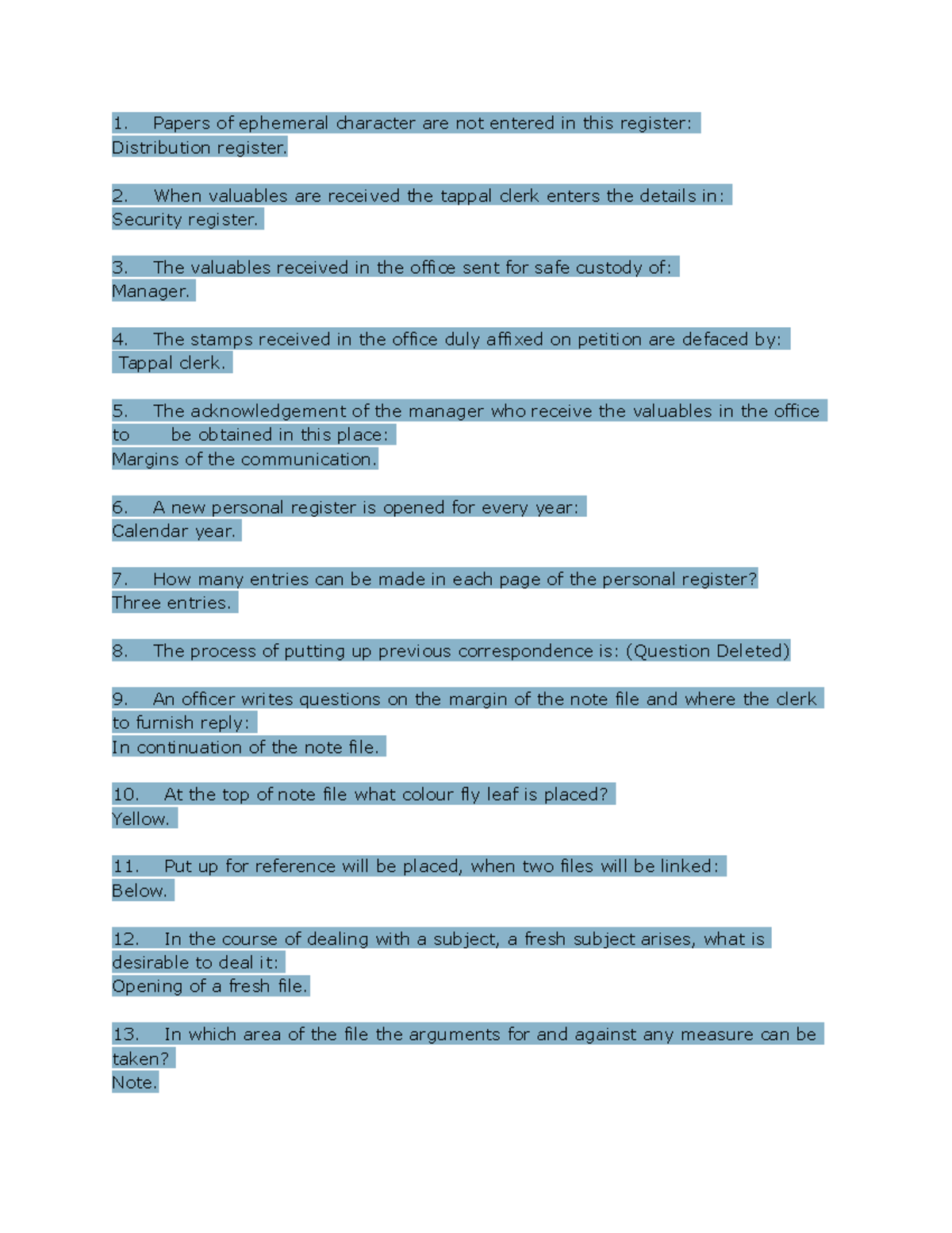 Secretariat rules - Ver informative notes for research and management ...