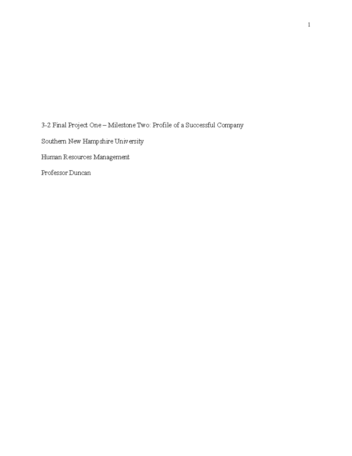 3-2 Final Project One Milestone Two Profile of a Successful Company ...