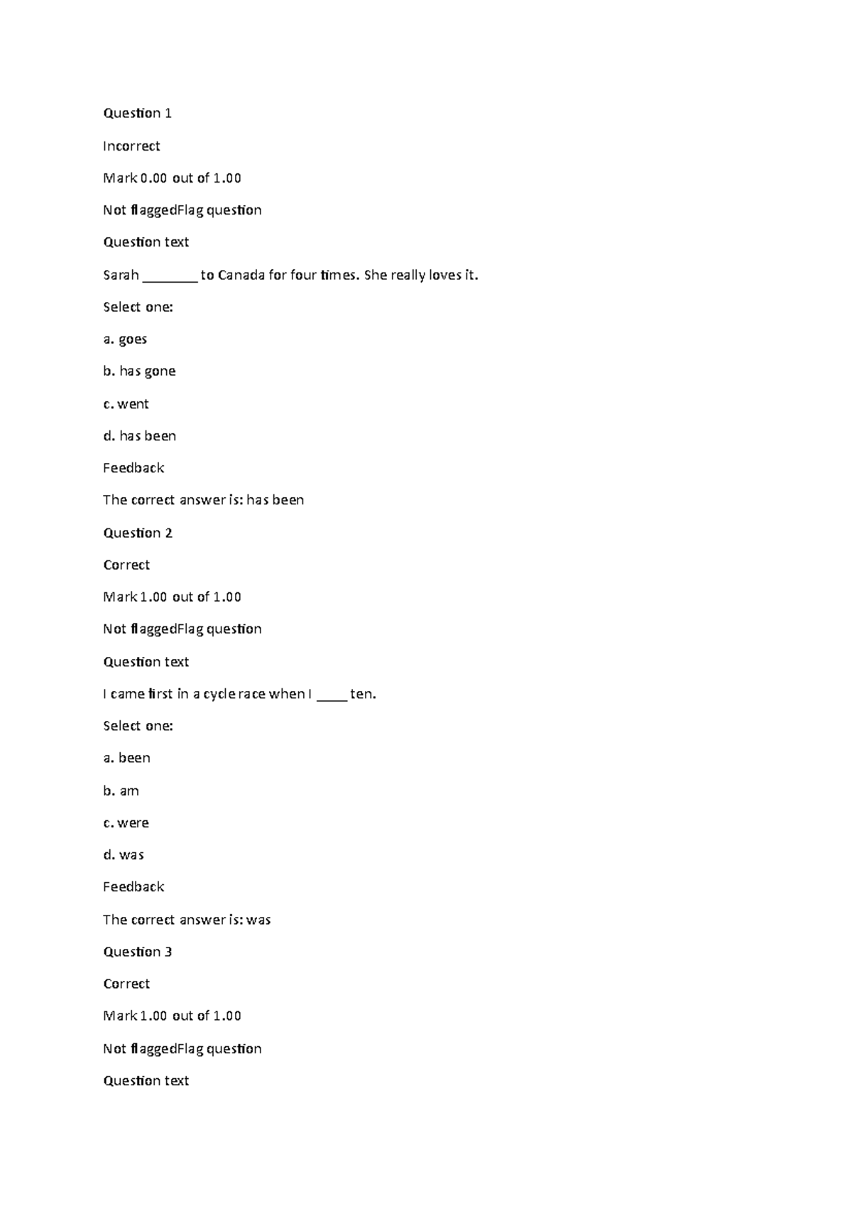 Thi kết thúc TATQ1 - ffff - Question 1 Incorrect Mark 0 out of 1. Not ...