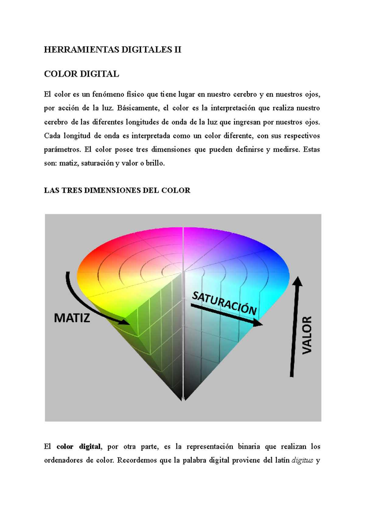 Resumen L1 M4 herramientas II - HERRAMIENTAS DIGITALES II COLOR DIGITAL ...