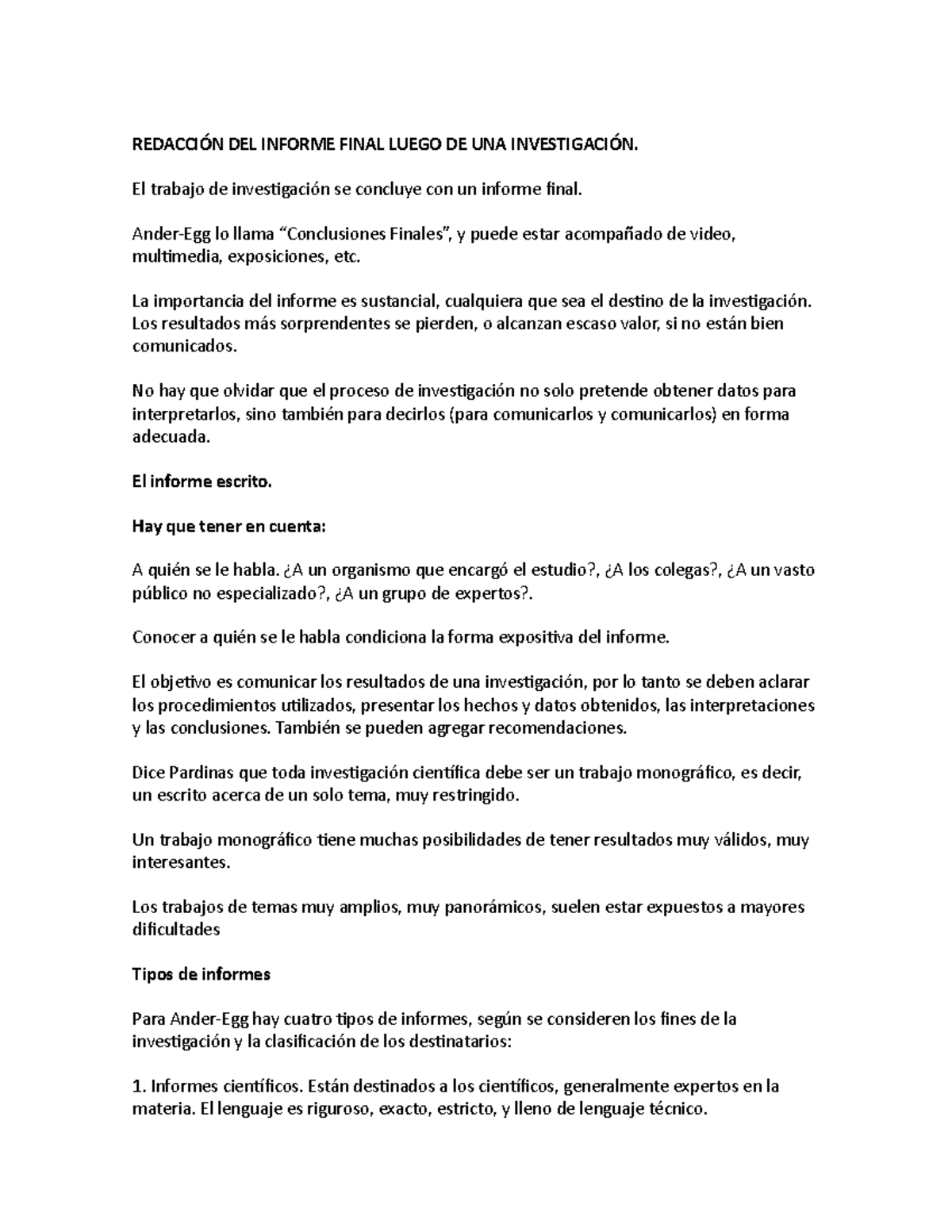 Redaccion Del Informe Final Luego De Una Investigacion - REDACCIÓN DEL ...