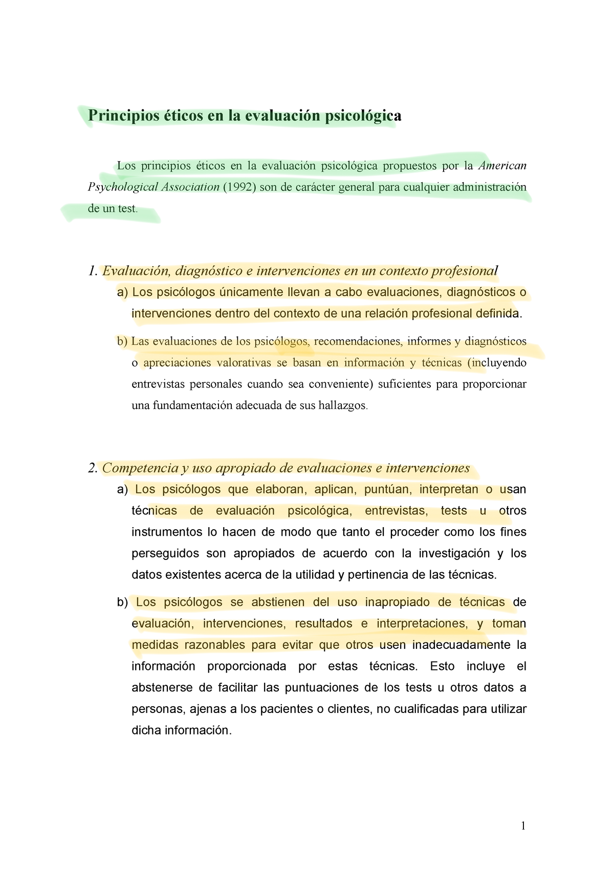 Sesión 7 Principios éticos En La Evaluación Psicológica Los Principios éticos En La Evaluación 1035