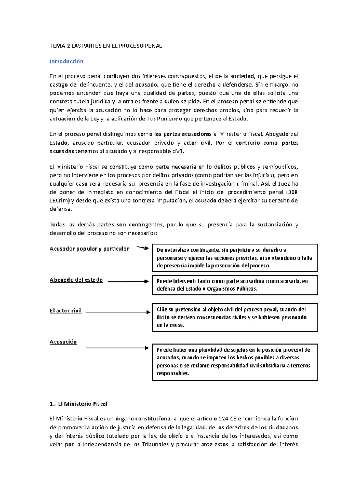 Lección 2 - Apuntes 2 - TEMA 2 LAS PARTES EN EL PROCESO PENAL ...