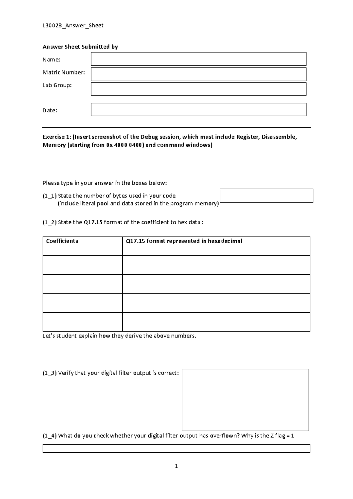 Answer Sheet L3102B (blank) - L3002B_Answer_Sheet 1 Answer Sheet ...