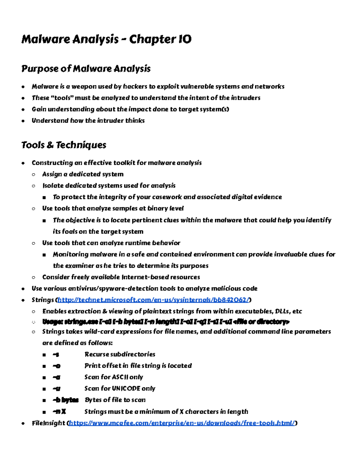 CSC547 Chapter 10 - Malware Analysis - Malware Analysis - Chapter 10 ...