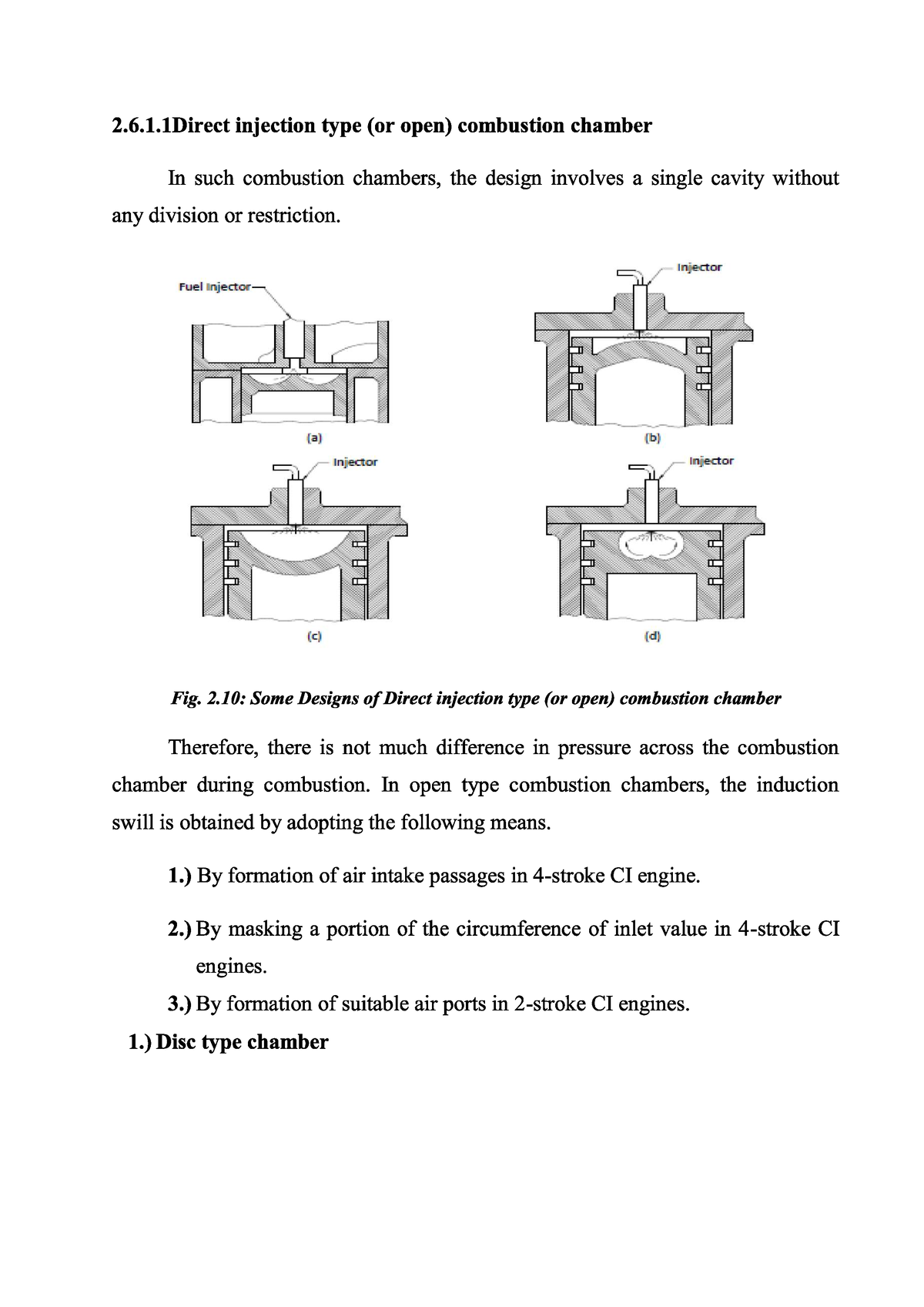 Direct injection type (or open) combustion chamber - Mechanical ...