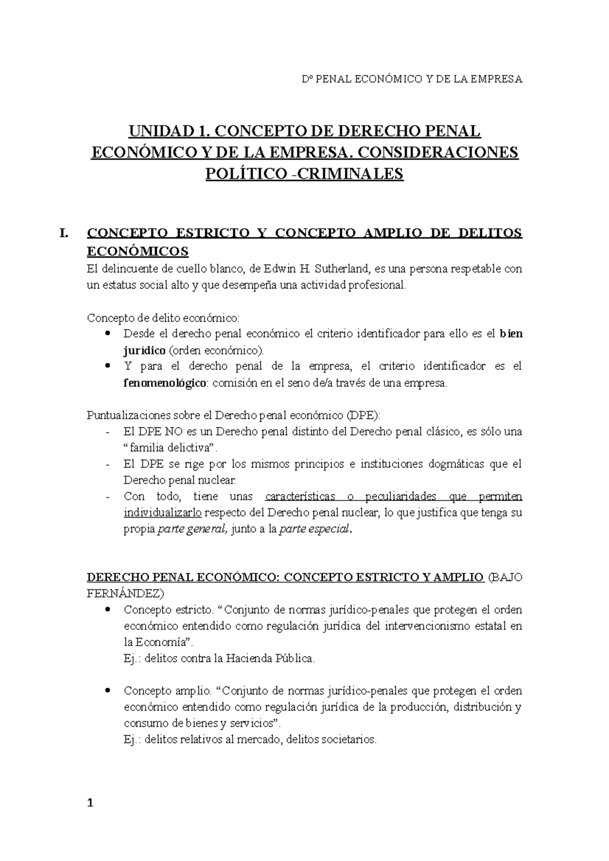 Apuntes Derecho Penal Economico (parte General) - Dº PENAL ECONÓMICO Y ...