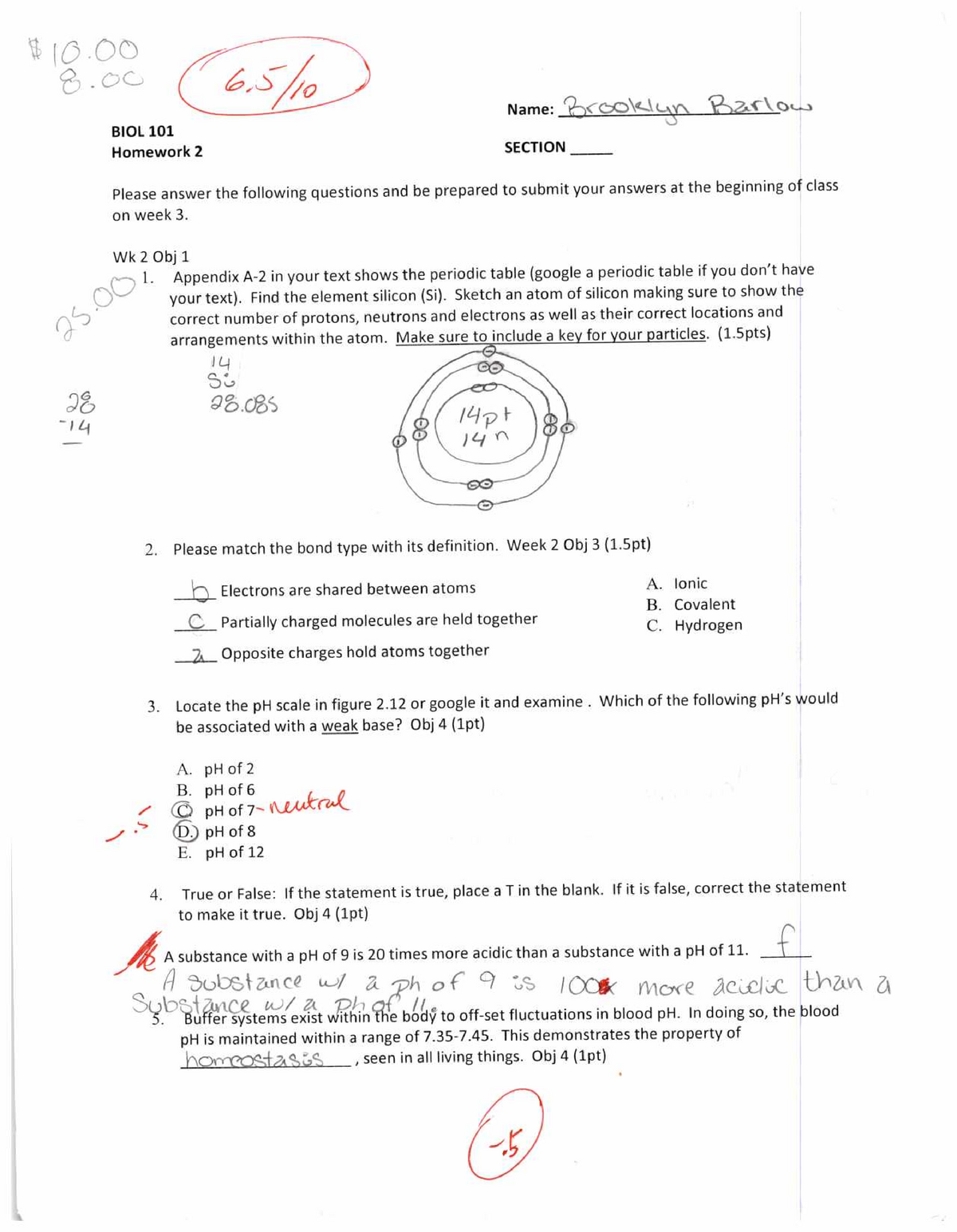 Homework Week 2 - Discussing electrons, protons, and neutrons. - Name ...