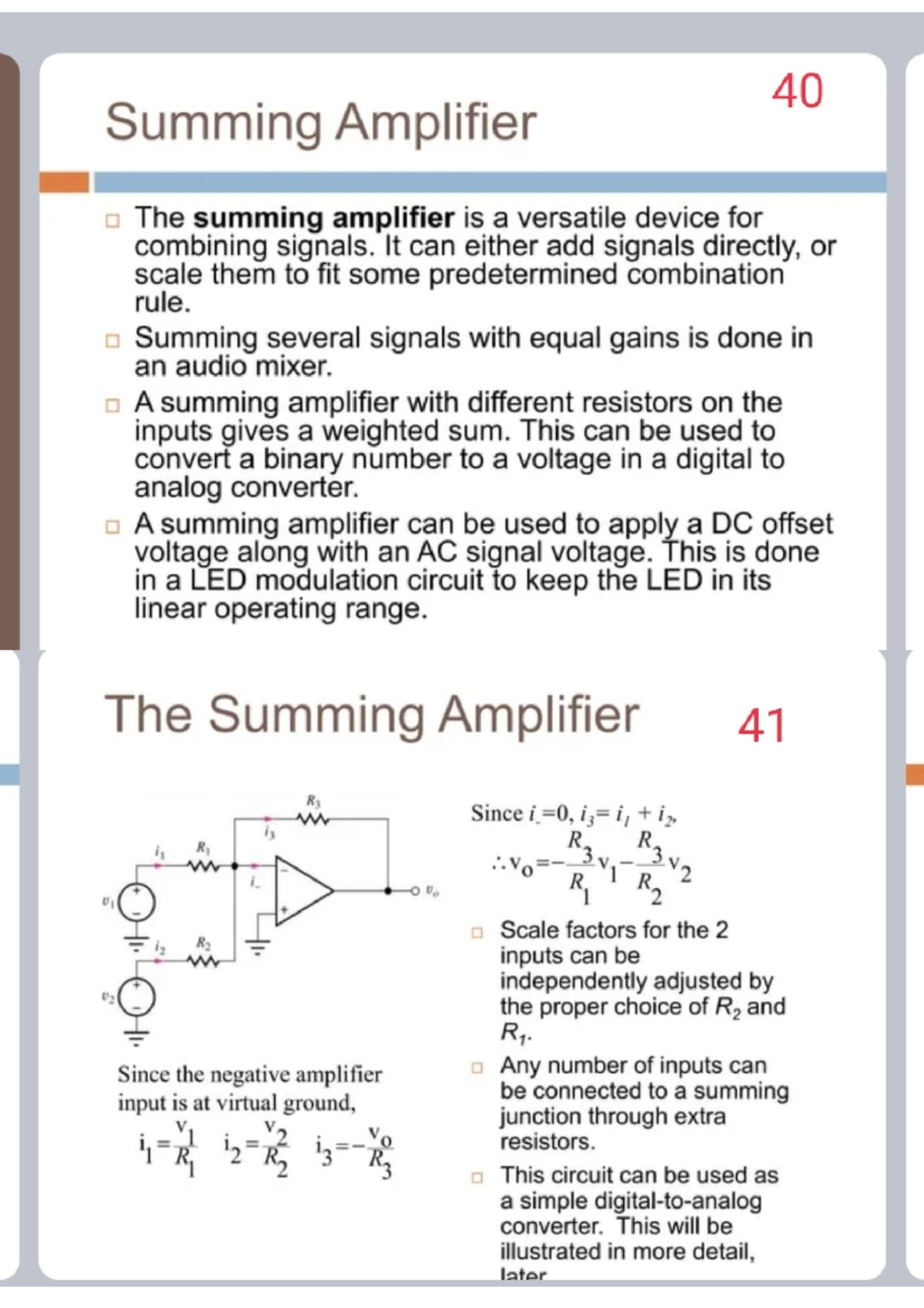 Summing amplifier B. Tech Studocu