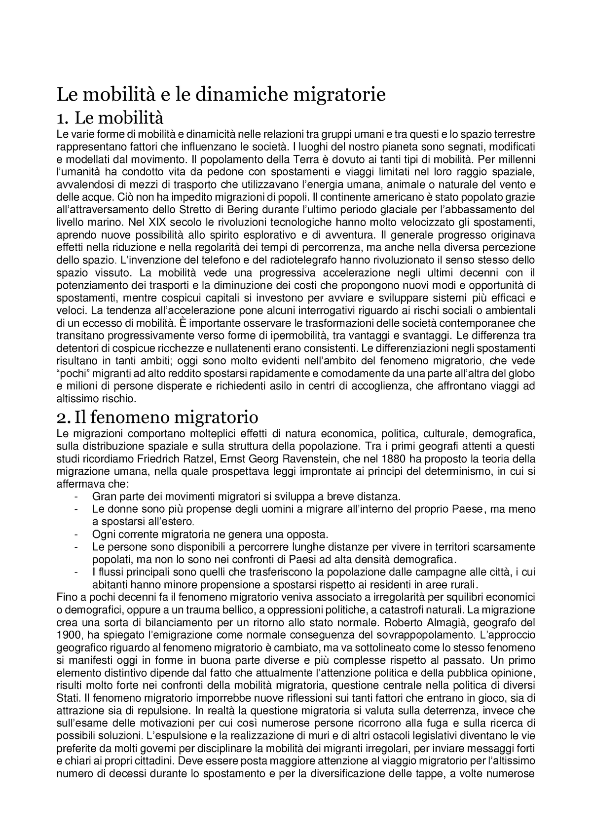 Geografia Generale Capitolo 9 - Le Mobilit‡ E Le Dinamiche Migratorie 1 ...