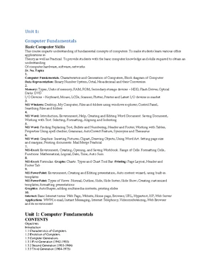 Unit 6 CFOA - These notes are helpful for BCA students who are ...