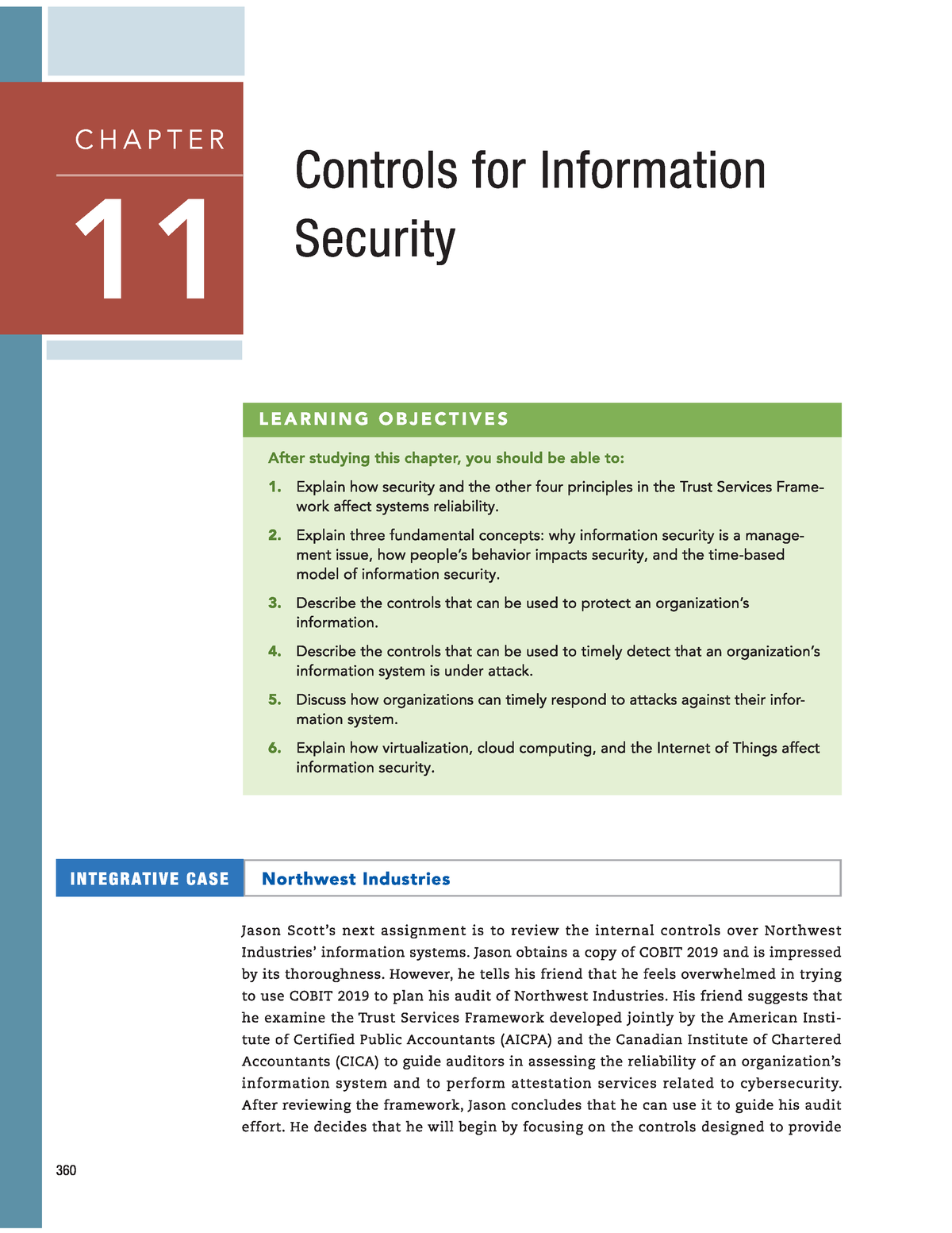 Accounting Information Systems 15th Chapter 11 - Internal control - Studocu