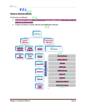 Chapter 3 Tutorial - Computer software or program refers to a series of ...