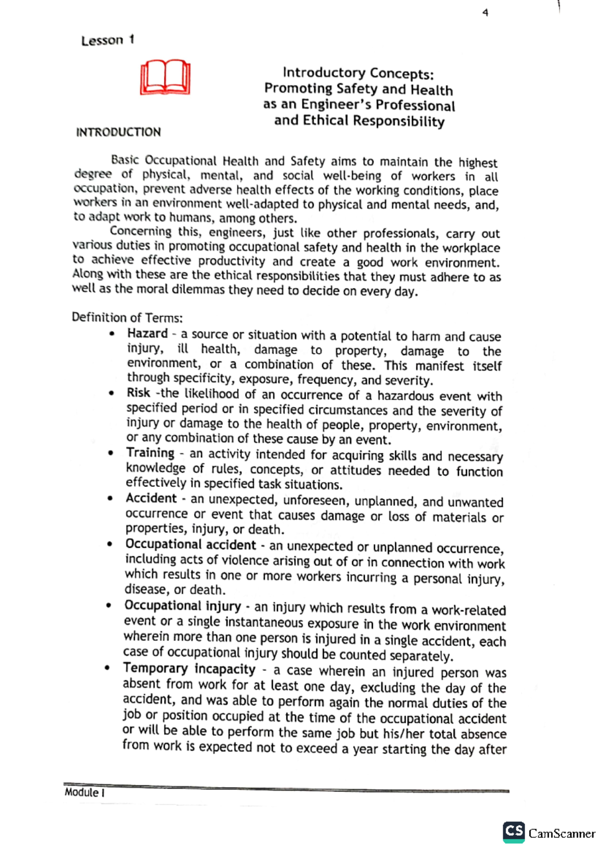 BASIC OCCUPATIONAL SAFETY - Bachelor of Science in Psychology - Studocu