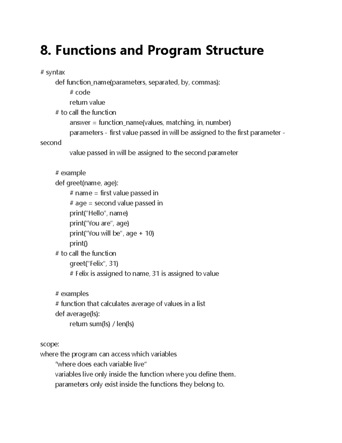 8. Functions and Program Structure - 8. Functions and Program Structure ...