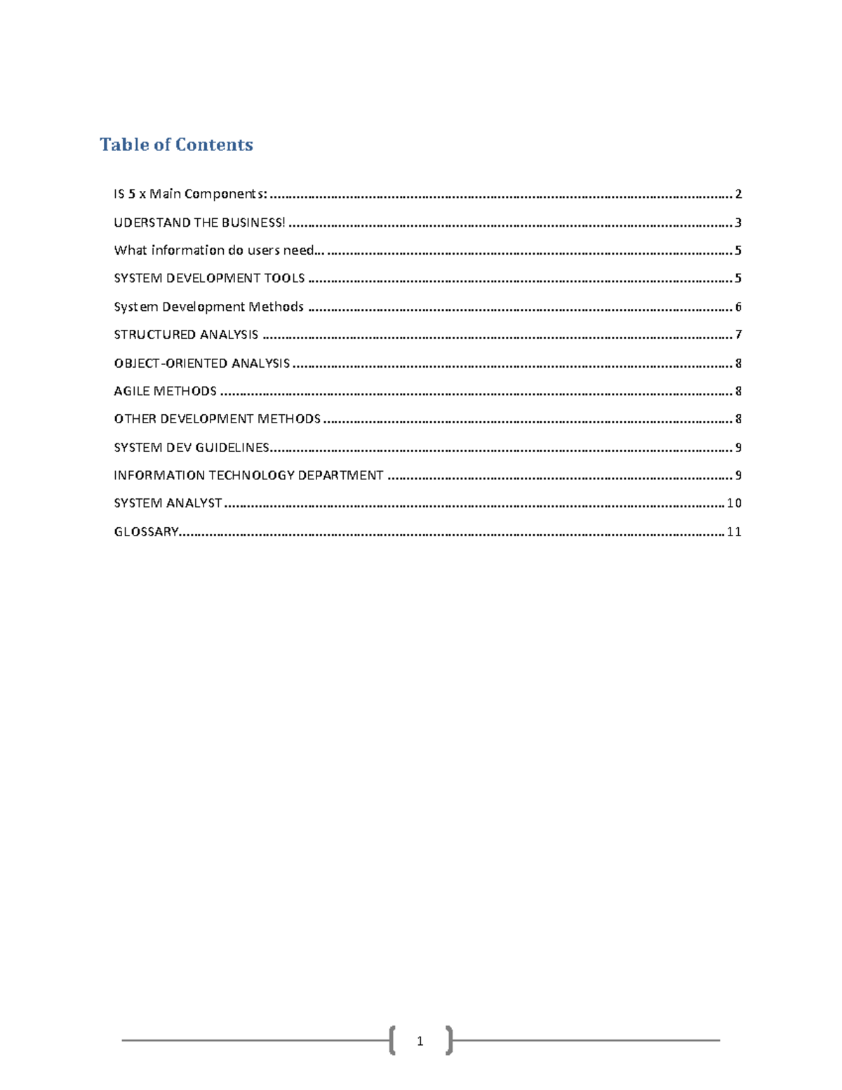 ICT2621 Book Summary Notes - Table of 5 x Main Components: - Studocu