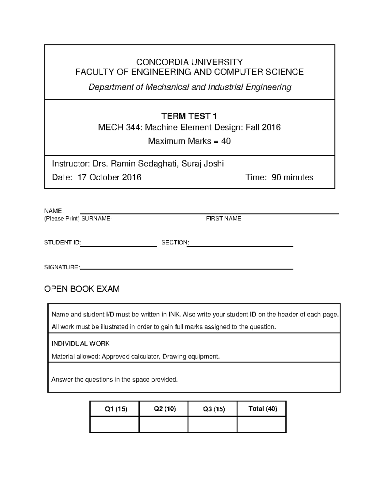 Term-Test-1-Fall-2016-344 midterm exam - Mech 632 - McGill - Studocu
