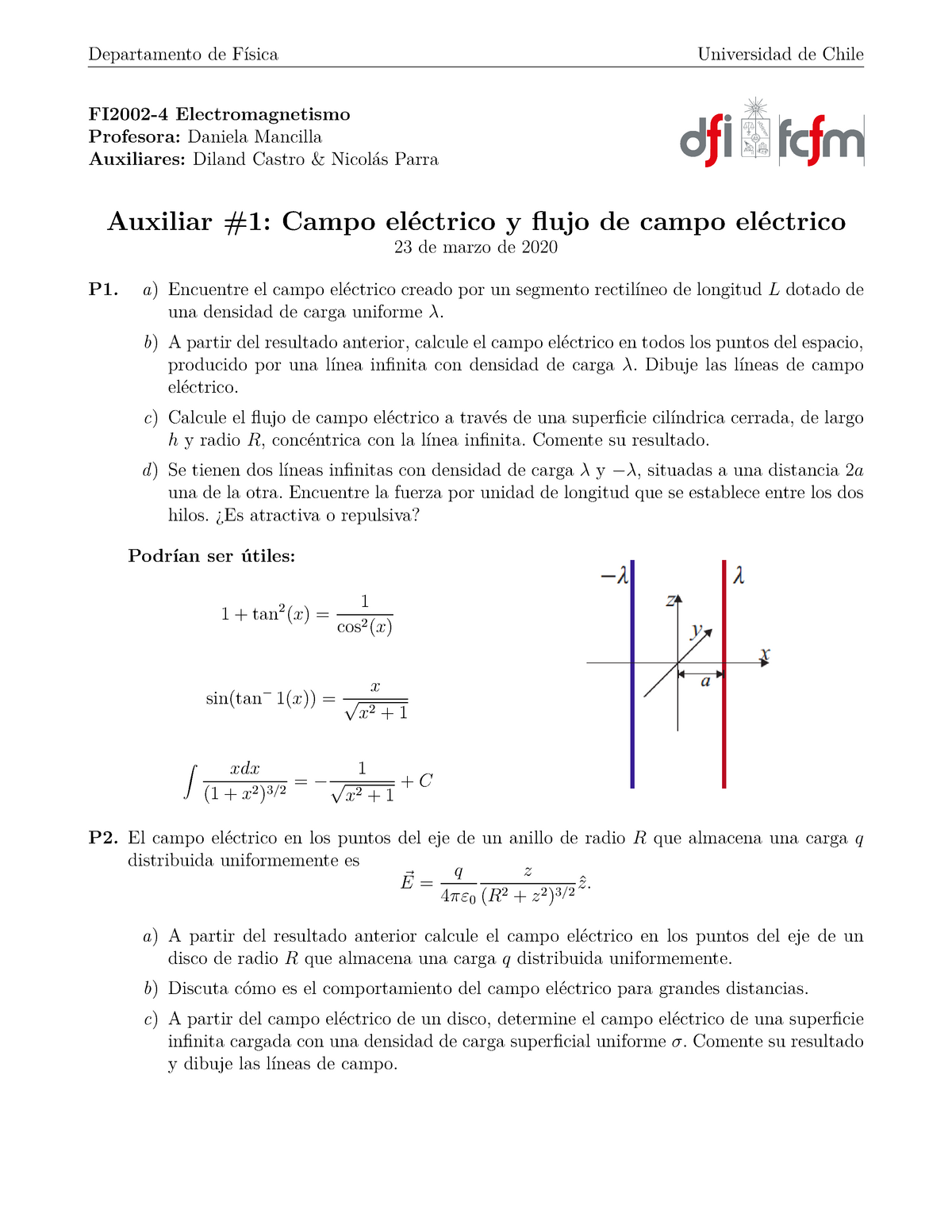 Clase Auxiliar 1 Campo El Ctrico Y Flujo El Ctrico - Departamento De ...