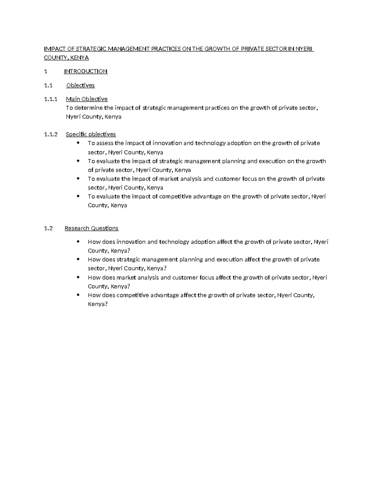 Research methodology assgt group - IMPACT OF STRATEGIC MANAGEMENT ...