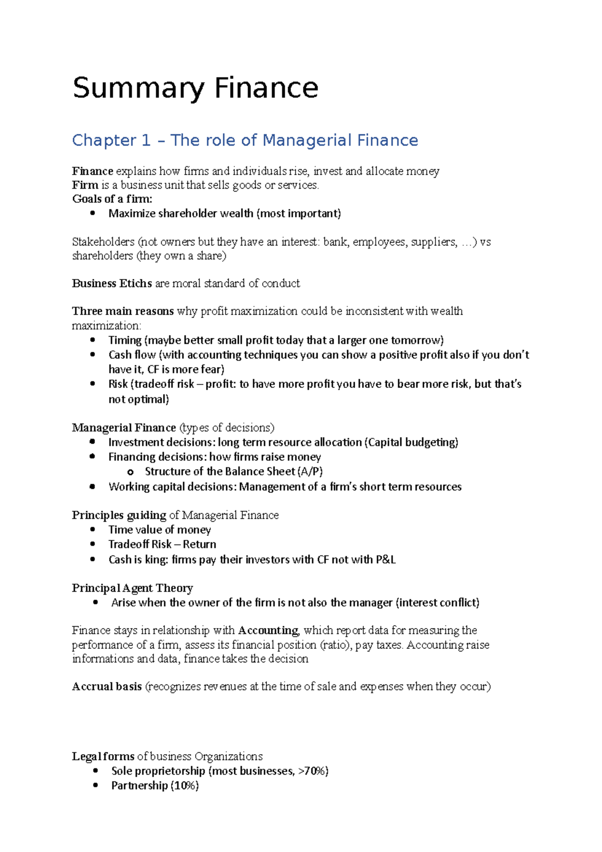 summary-finance-summary-finance-chapter-1-the-role-of-managerial