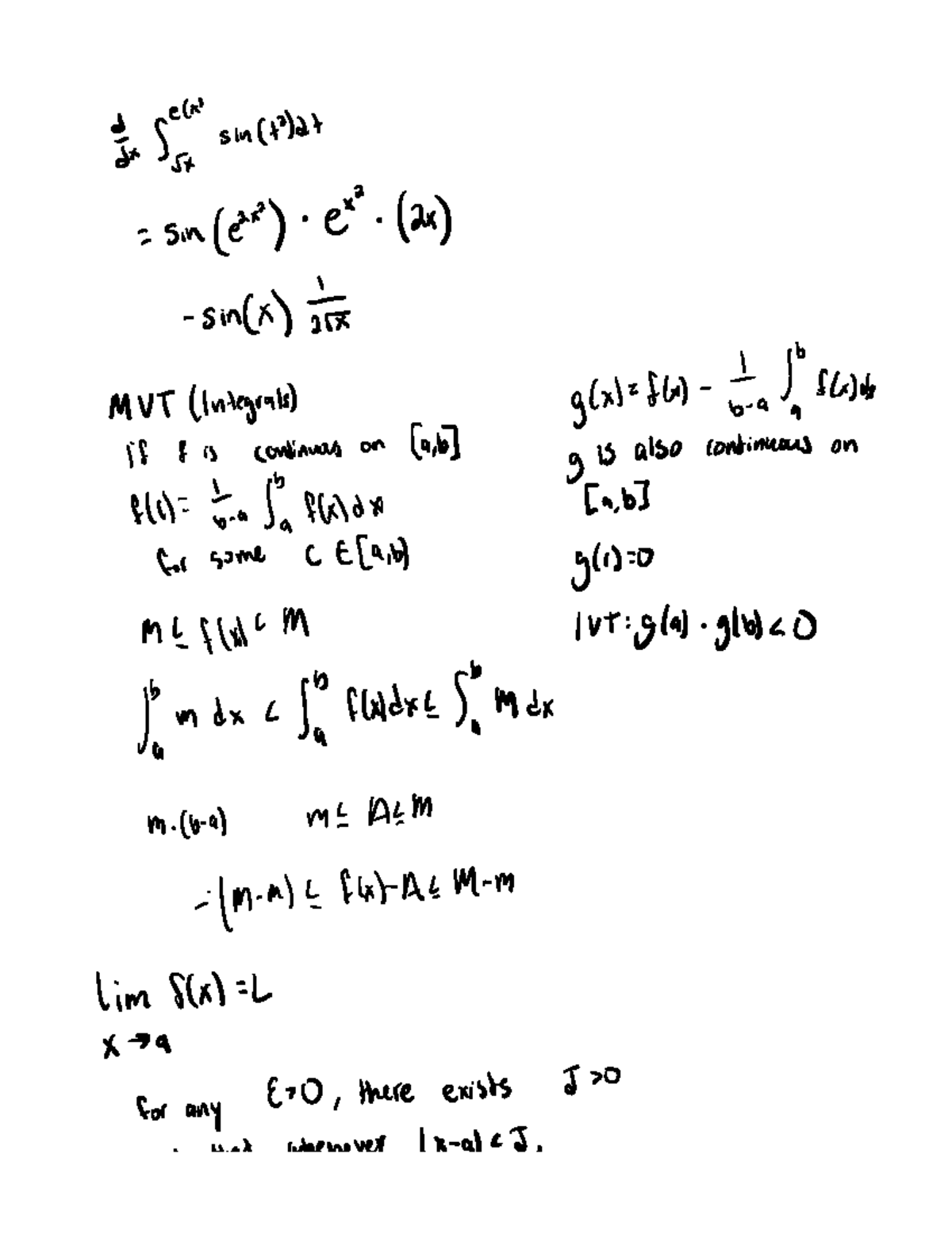 Calculus Unit 3 Notes - IS Sin Flat Since E 2x Sin X MUT Integrals ...