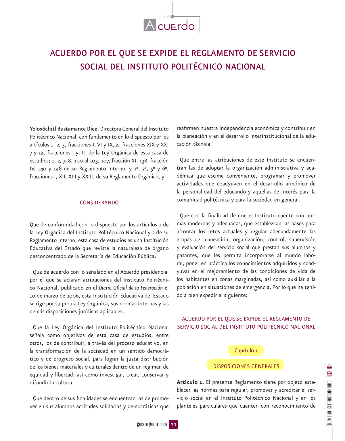 Reglamento Servicio Social Acuerdo Por El Que Se Expide El Reglamento De Servicio Social Del 3249