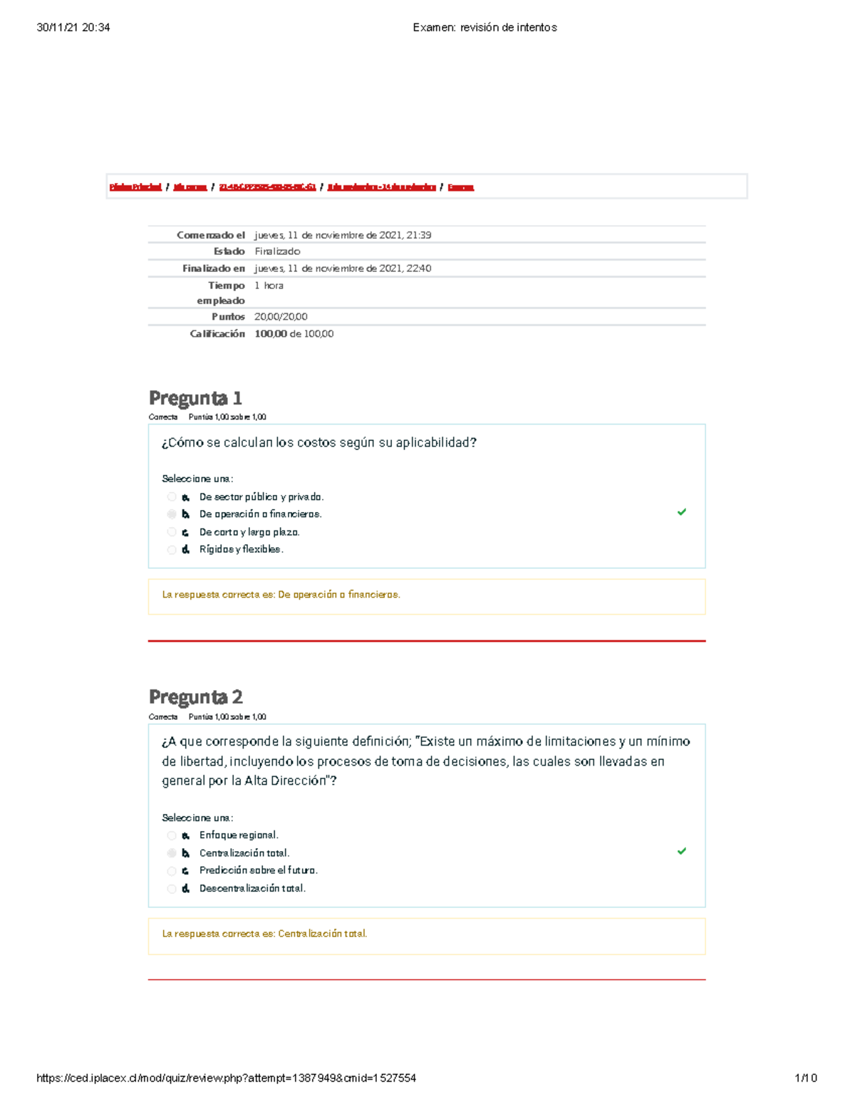 Examen - Nada - Página Principal / Mis Cursos / 21-4B-CPP3505-400-05 ...