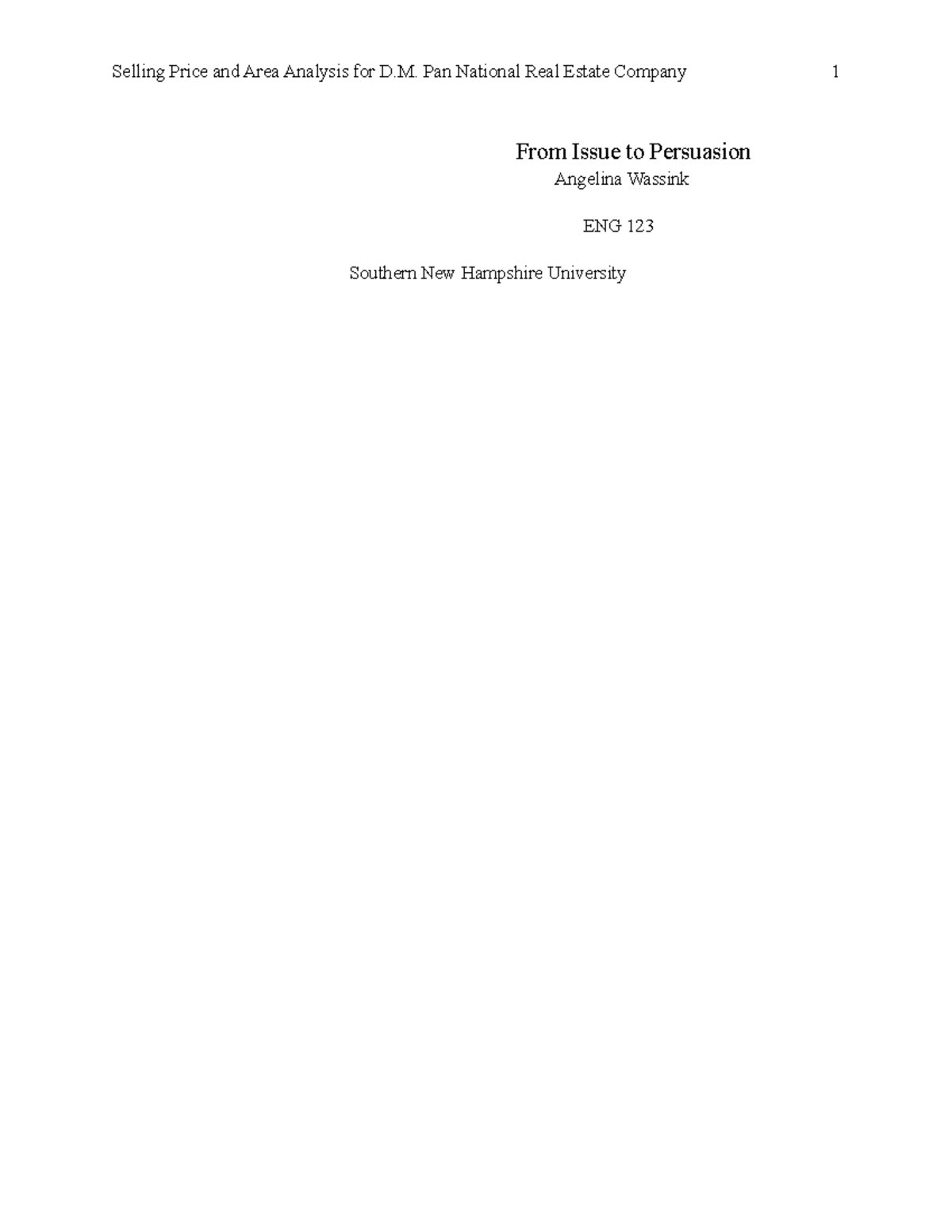 1-7 Eng 123 From issue to persuasion - Selling Price and Area Analysis ...