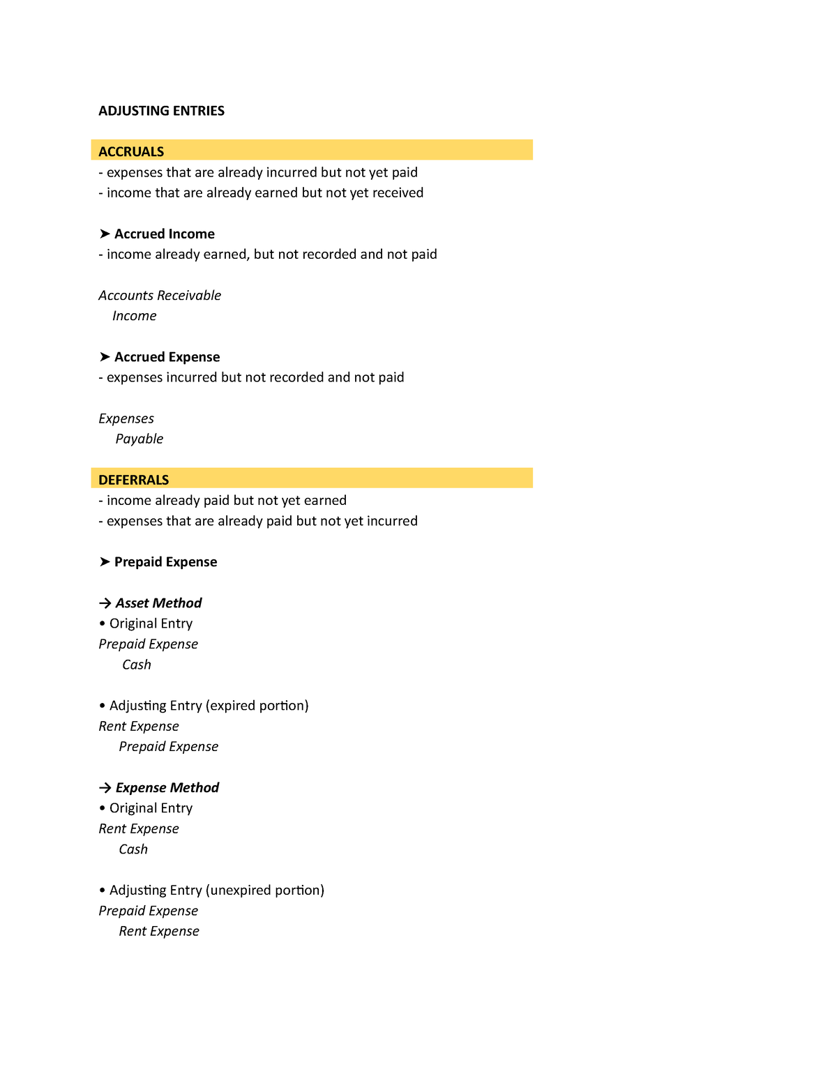 Adjusting- Entries - Answer - ADJUSTING ENTRIES ACCRUALS Expenses That ...