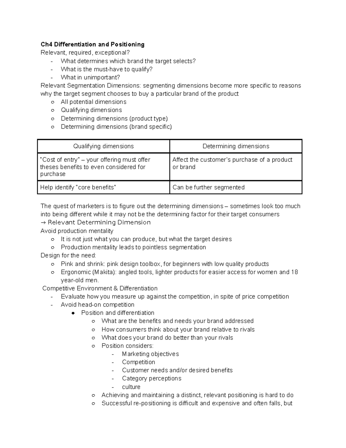 MKT 300 chapter 4 targeting and segmentation lecture notes – Laurie ...