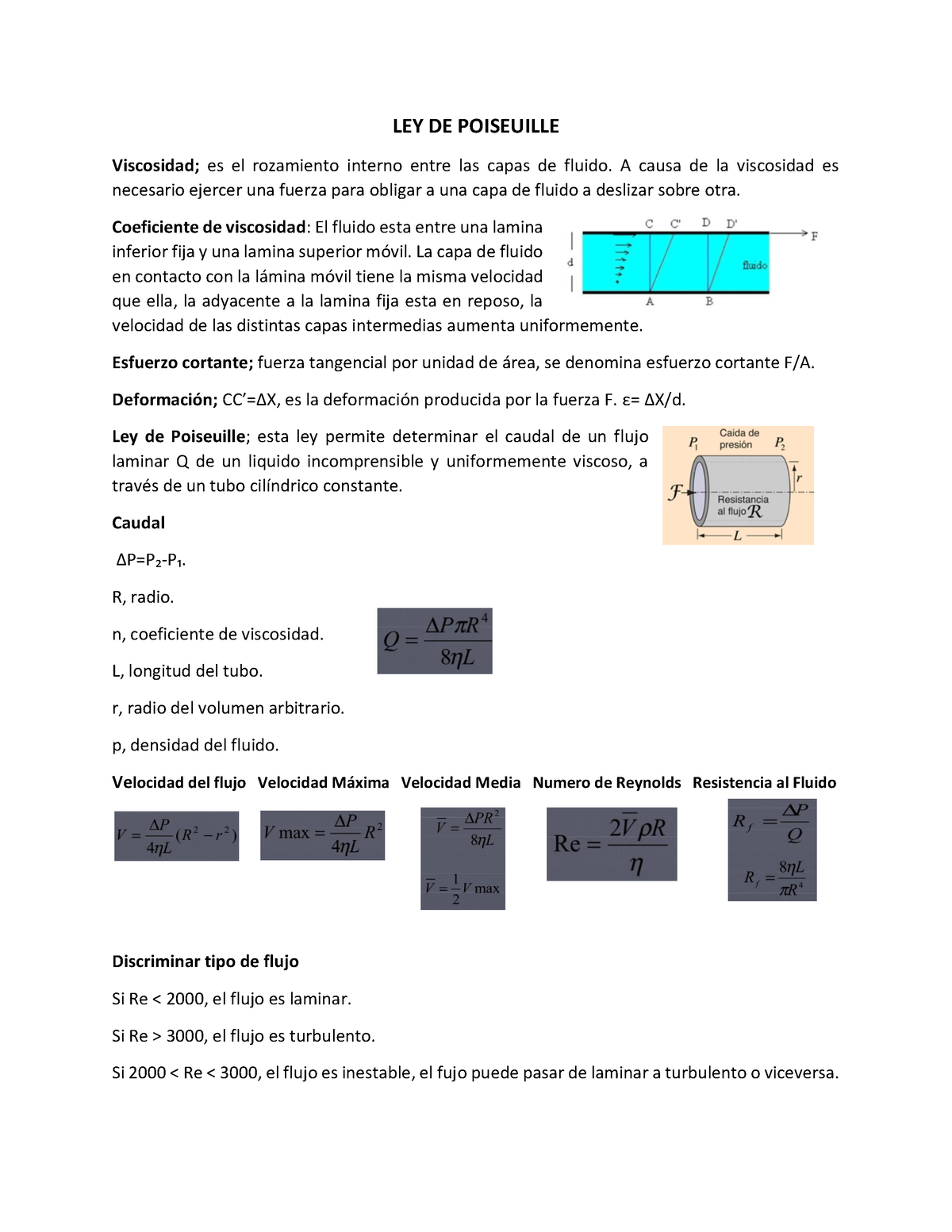 Ley De Poiseuille Ley De Poiseuille Viscosidad Es El Rozamiento Interno Entre Las Capas De 8086