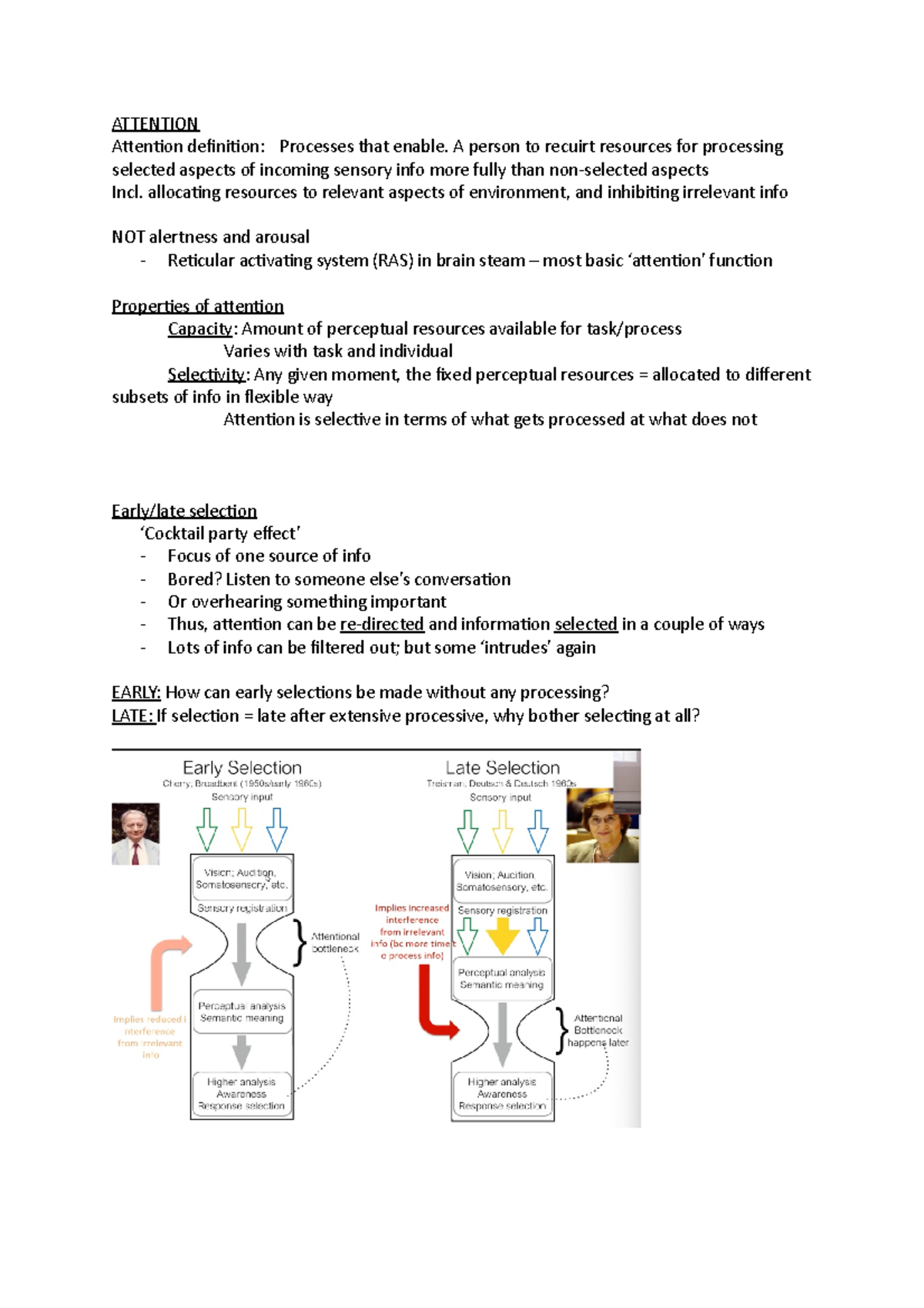 Lecture 2003 ATTENTION Attention definition Processes that enable