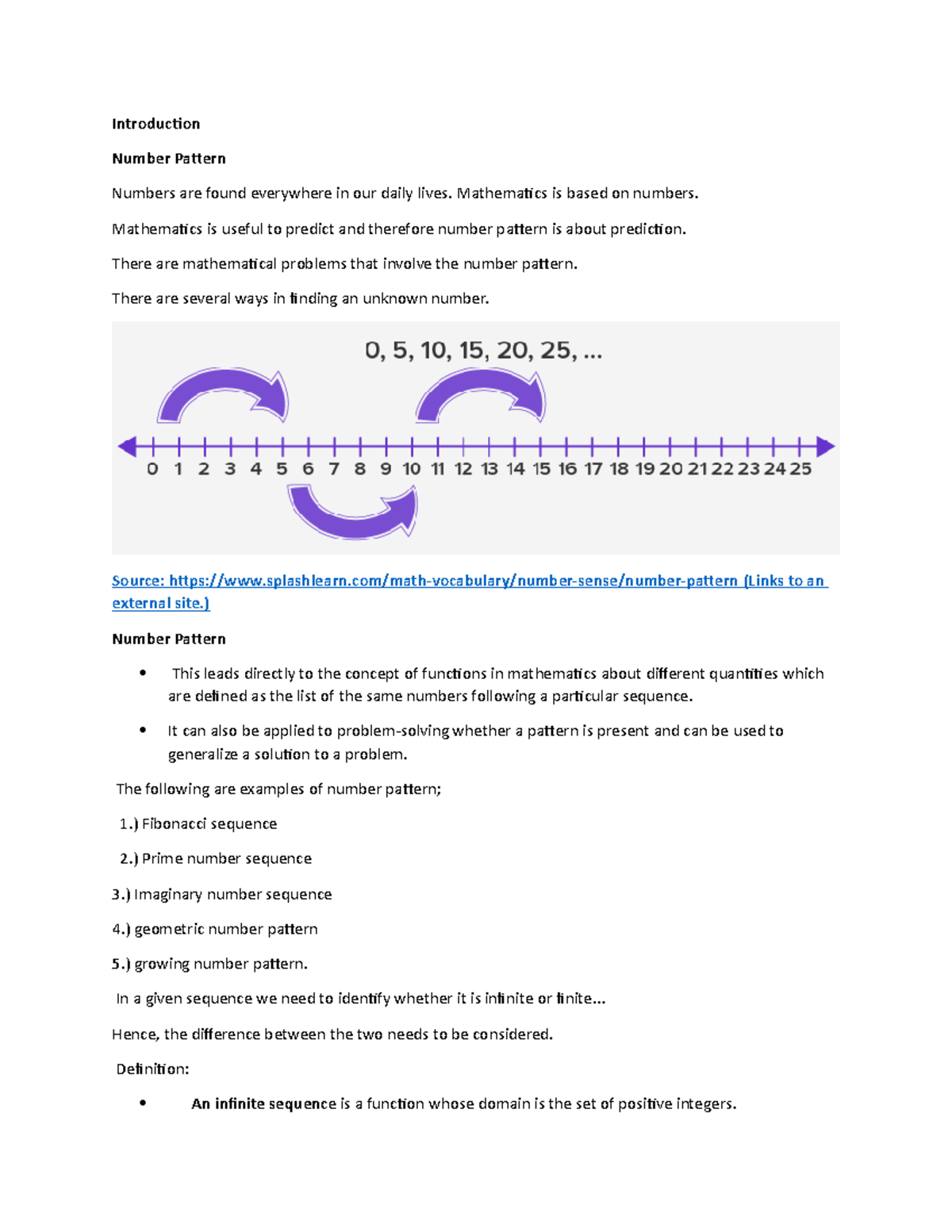 Gen math 2 - Lecture notes 3-7 - Introduction Number Pattern Numbers ...