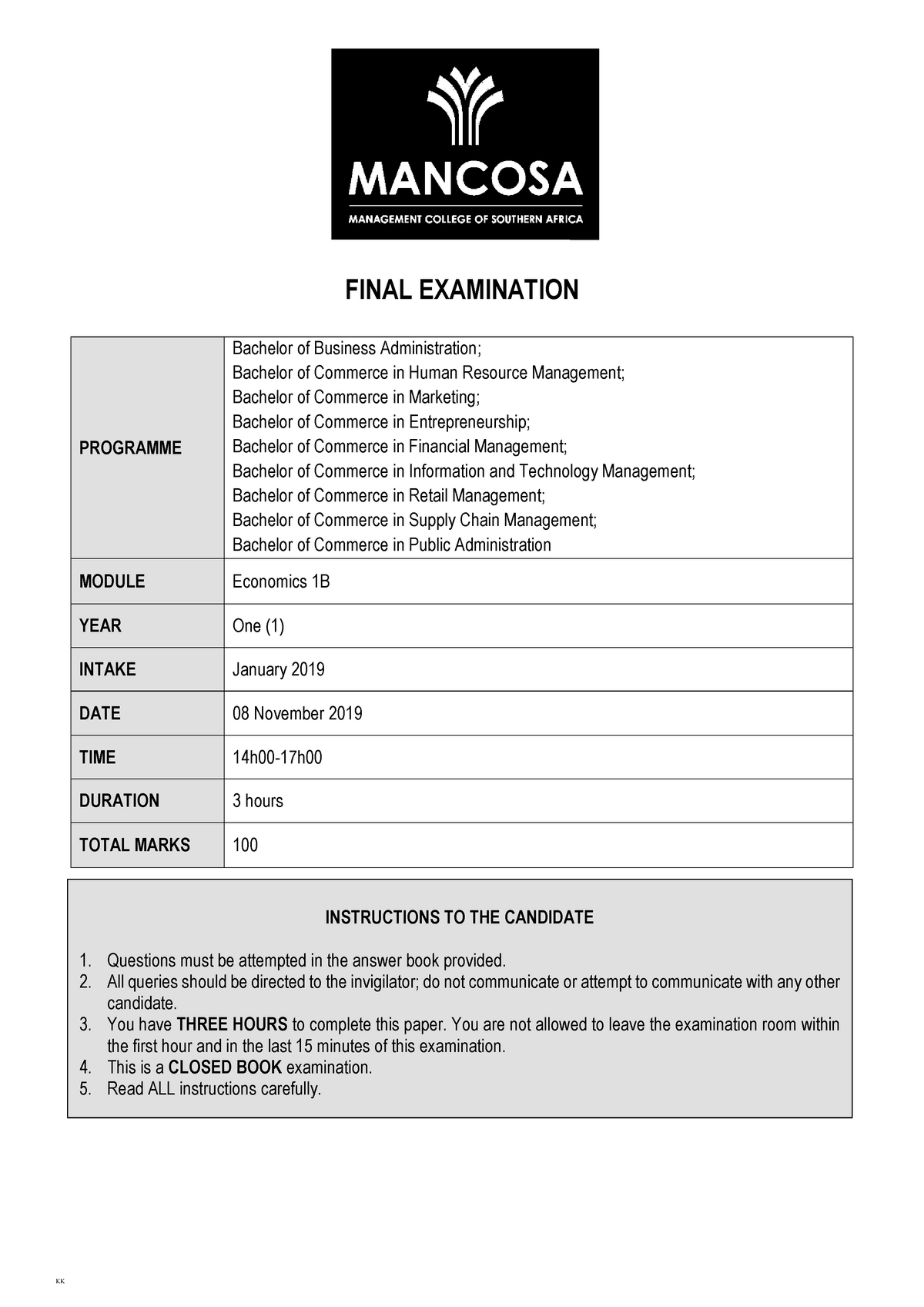 phd economics entrance exam papers