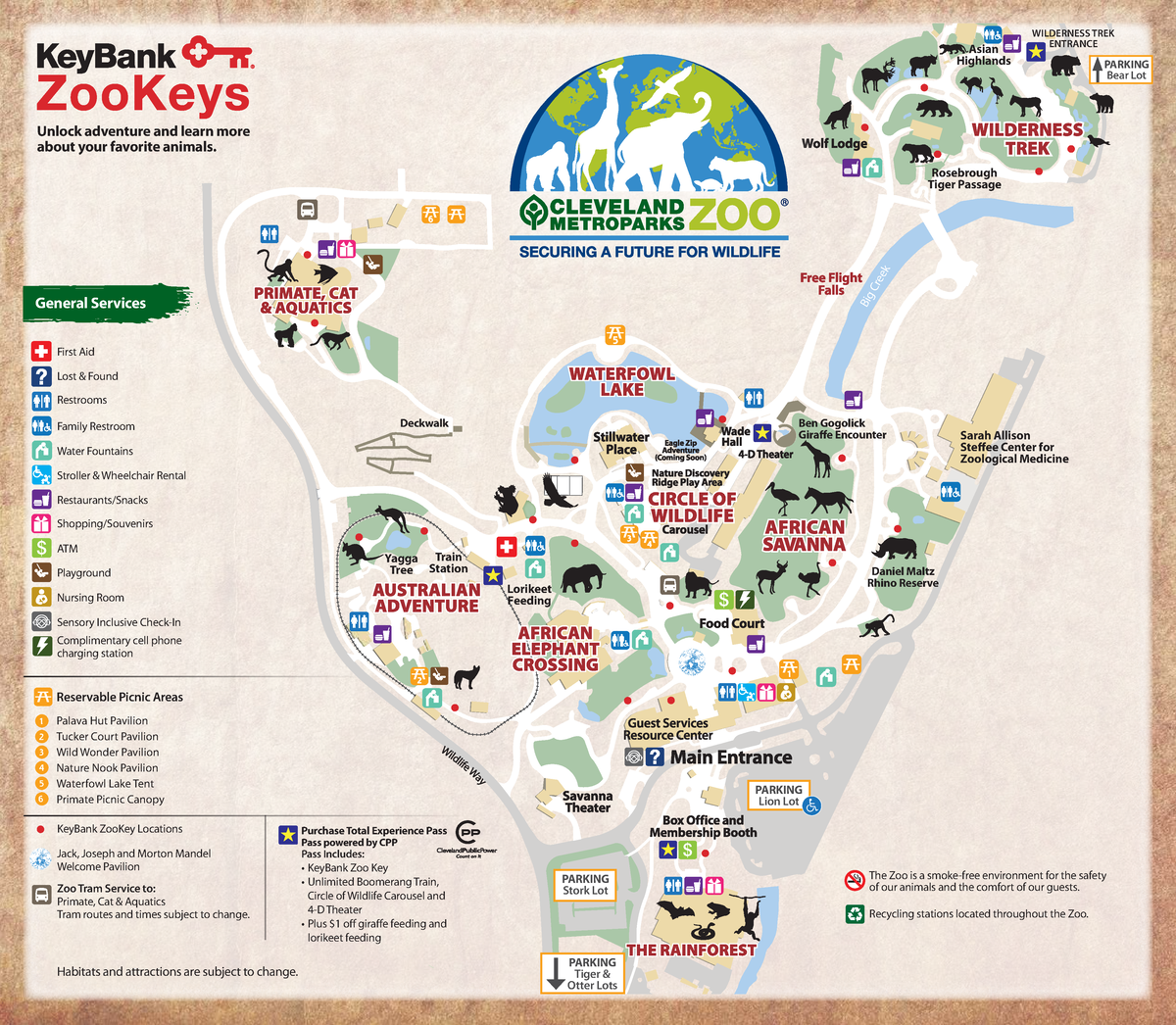 Zoo-Map-Spring Summer - Rosebrough Tiger Passage PARKING Lion Lot ...