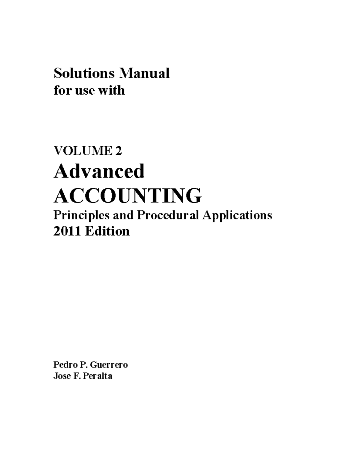 294443620 Advanced Accounting Volume 2 - Solutions Manual for use with ...