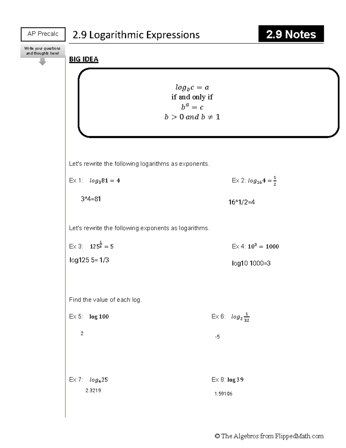 2 9 Math Logs Logarithem BIG IDEA If And Only If   Thumb 1200 1553 