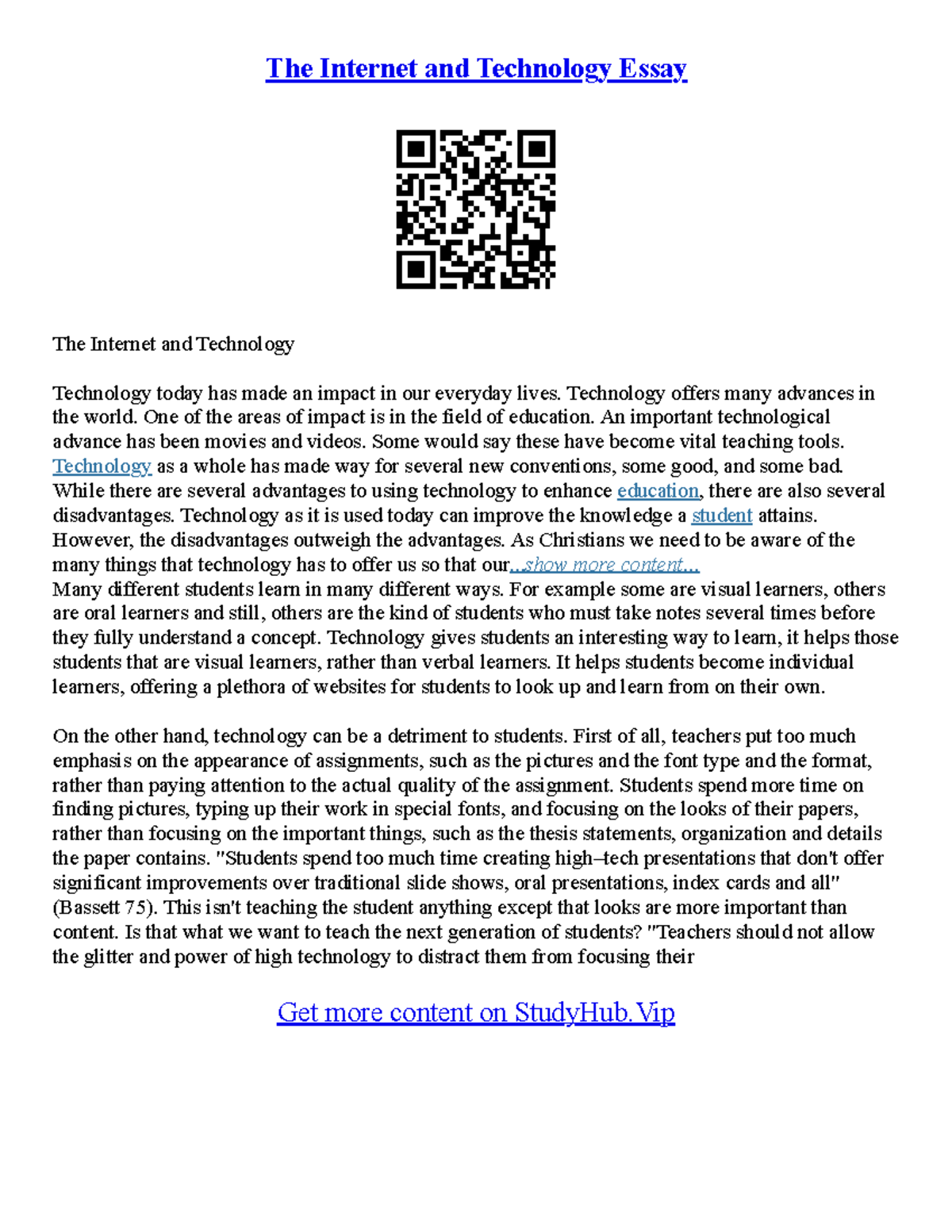 importance of internet in education essay for class 5