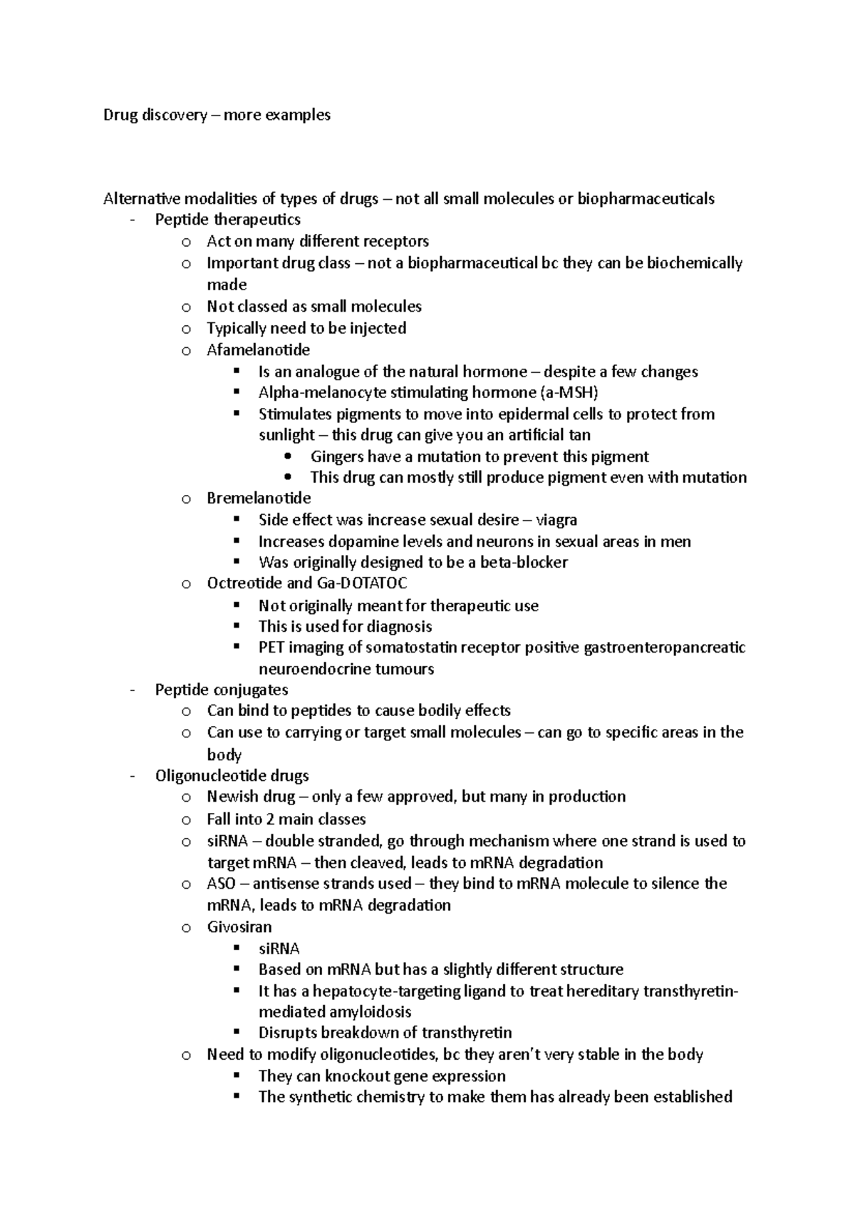 9N - alternative modalities for DDD - Drug discovery – more examples ...