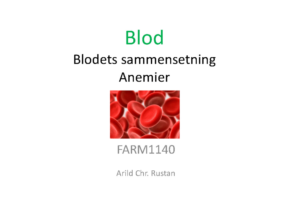 FARM1140 Blod Anemi 2024 Blod Blodets Sammensetning Anemier FARM   Thumb 1200 848 