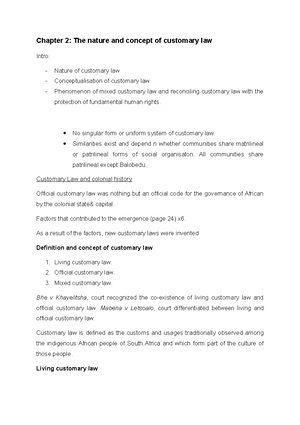 C9 - tutorial question - African Customary Law: Self-Evaluation ...