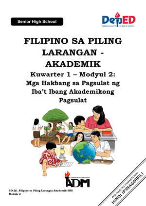 FPL Akad Modyul 5 - AHAHAHA - Filipino Piling Larang –Akademik Modyul 5 ...