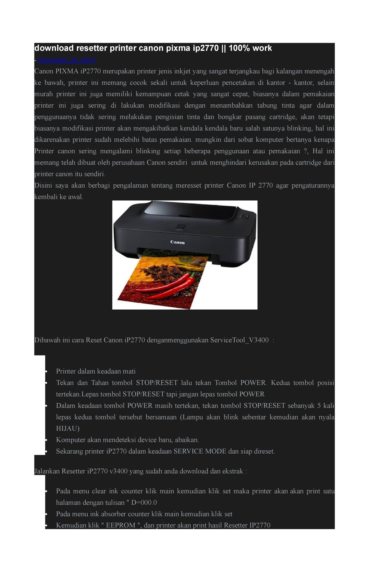 Cara Resetter Printer Canon Pixma Ip2770 - Download Resetter Printer ...