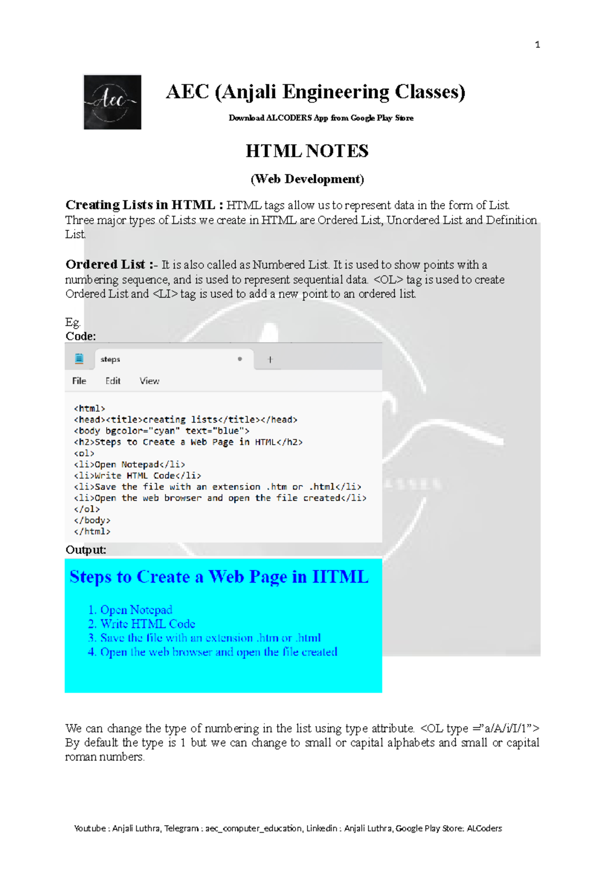 HTML Notes 0941b5dc-95a0-4908-96e0-d1d0bb10b5f2 - HTML NOTES (Web ...