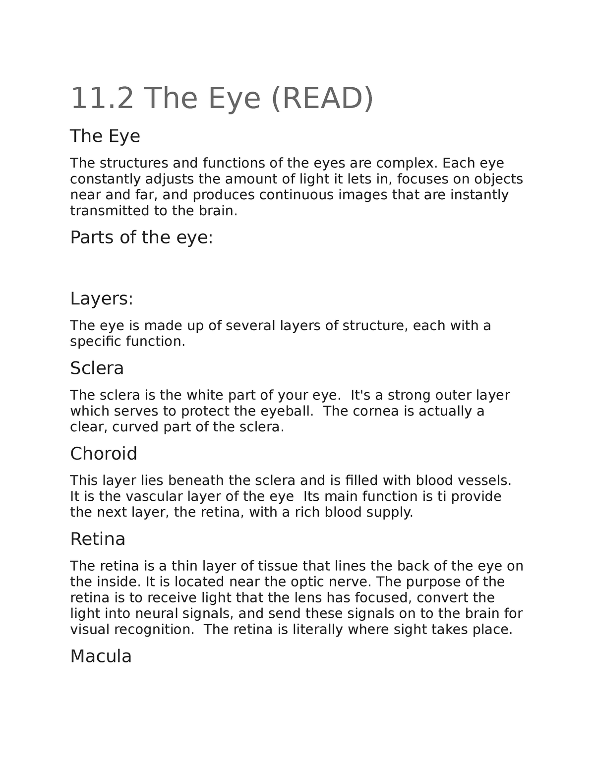 quiz-11-info-exam-notes-11-the-eye-read-the-eye-the-structures-and-functions-of-the-eyes