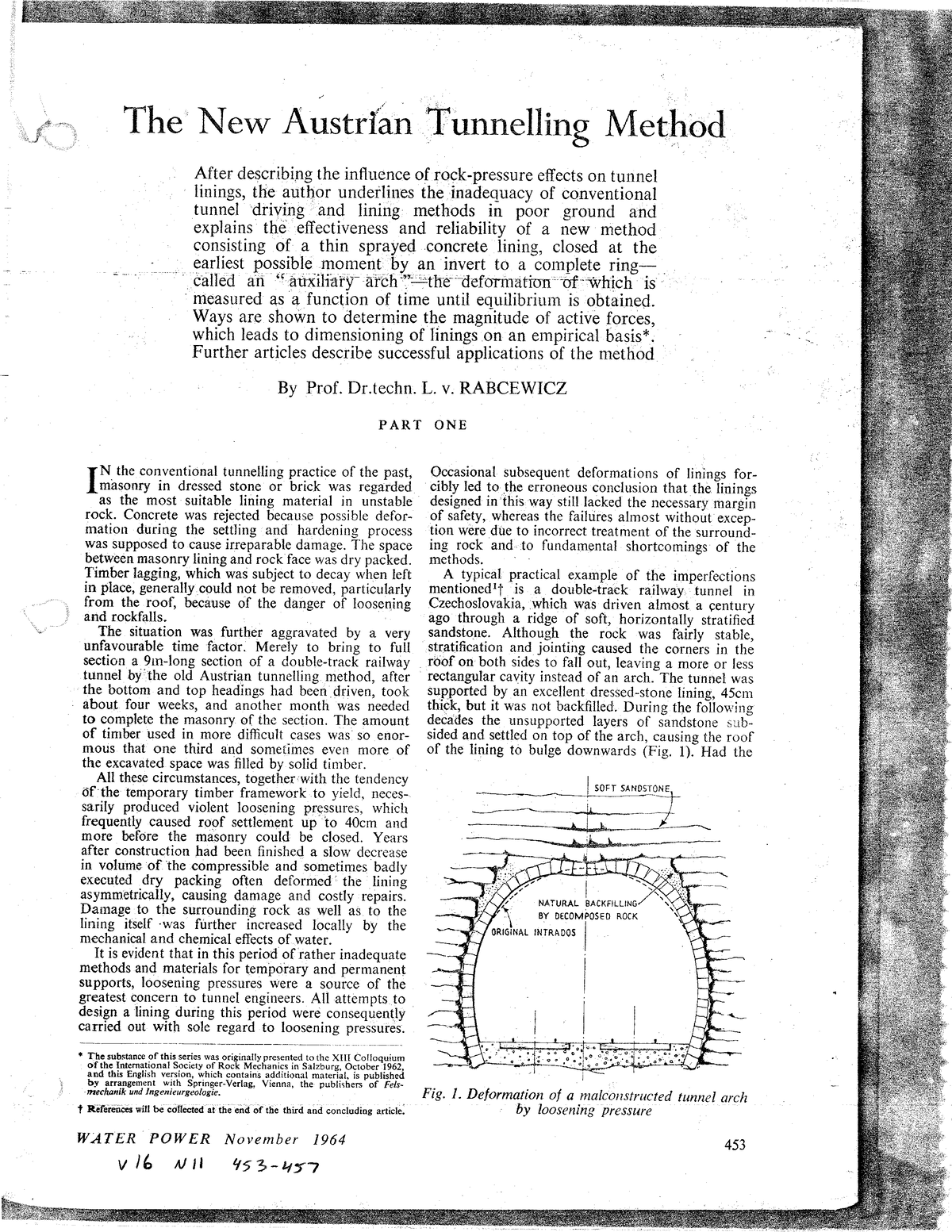 Von Rabcewicz - 1964 - The New Austrian Tunnelling Method – Part I ...