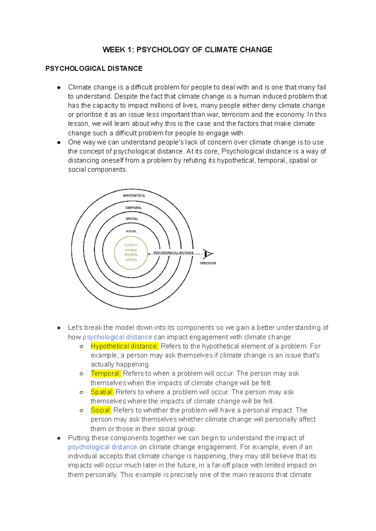CLIM1001 Introduction to Climate Change - WEEK 1: PSYCHOLOGY OF CLIMATE ...